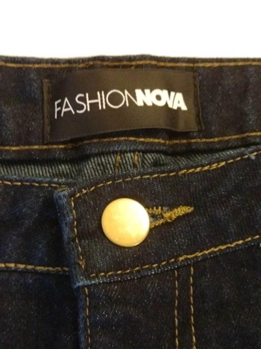 Fashion Nova Women's Dark Blue Flare Leg Jeans - Picture 5 of 6